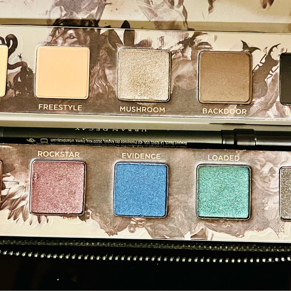 UD  eyeshadow set, 10 pan palette,  24/7 pencil, primer, a how to, look book.